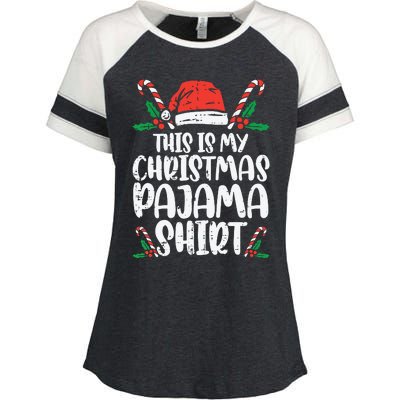 This Is My Christmas Pajama Enza Ladies Jersey Colorblock Tee