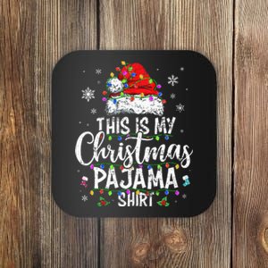 This Is My Christmas Pajama Xmas retro Coaster