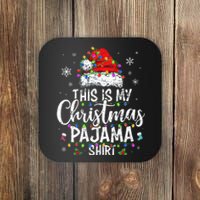 This Is My Christmas Pajama Xmas retro Coaster