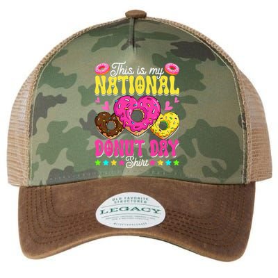 This Is My National Donut Day Funny Son Daughter Legacy Tie Dye Trucker Hat