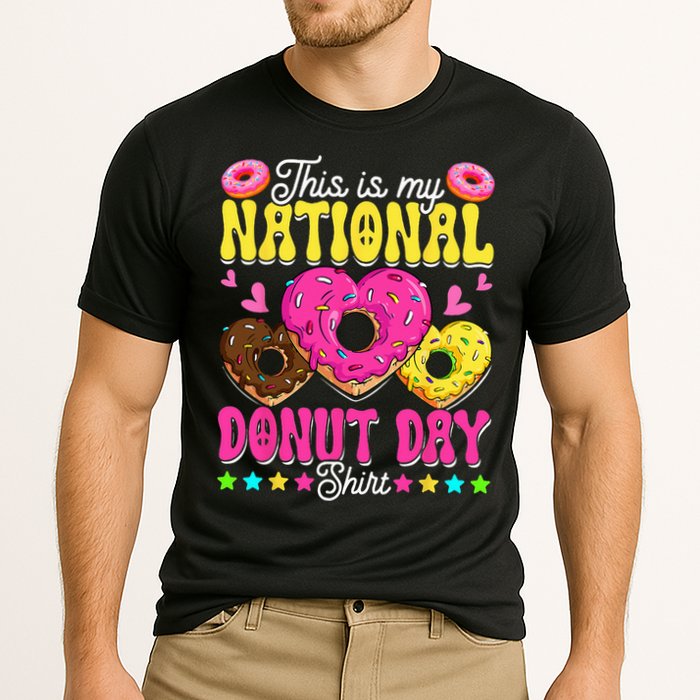 This Is My National Donut Day Funny Son Daughter Cooling Performance Crew T-Shirt