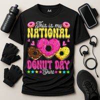 This Is My National Donut Day Funny Son Daughter Cooling Performance Crew T-Shirt