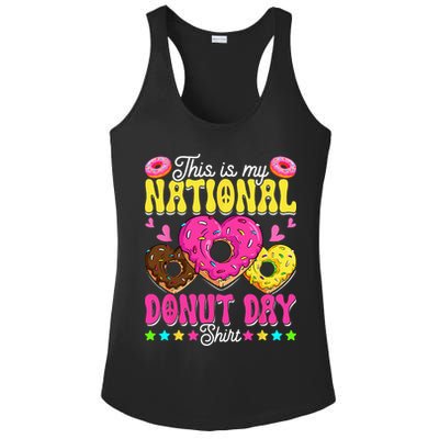This Is My National Donut Day Funny Son Daughter Ladies PosiCharge Competitor Racerback Tank