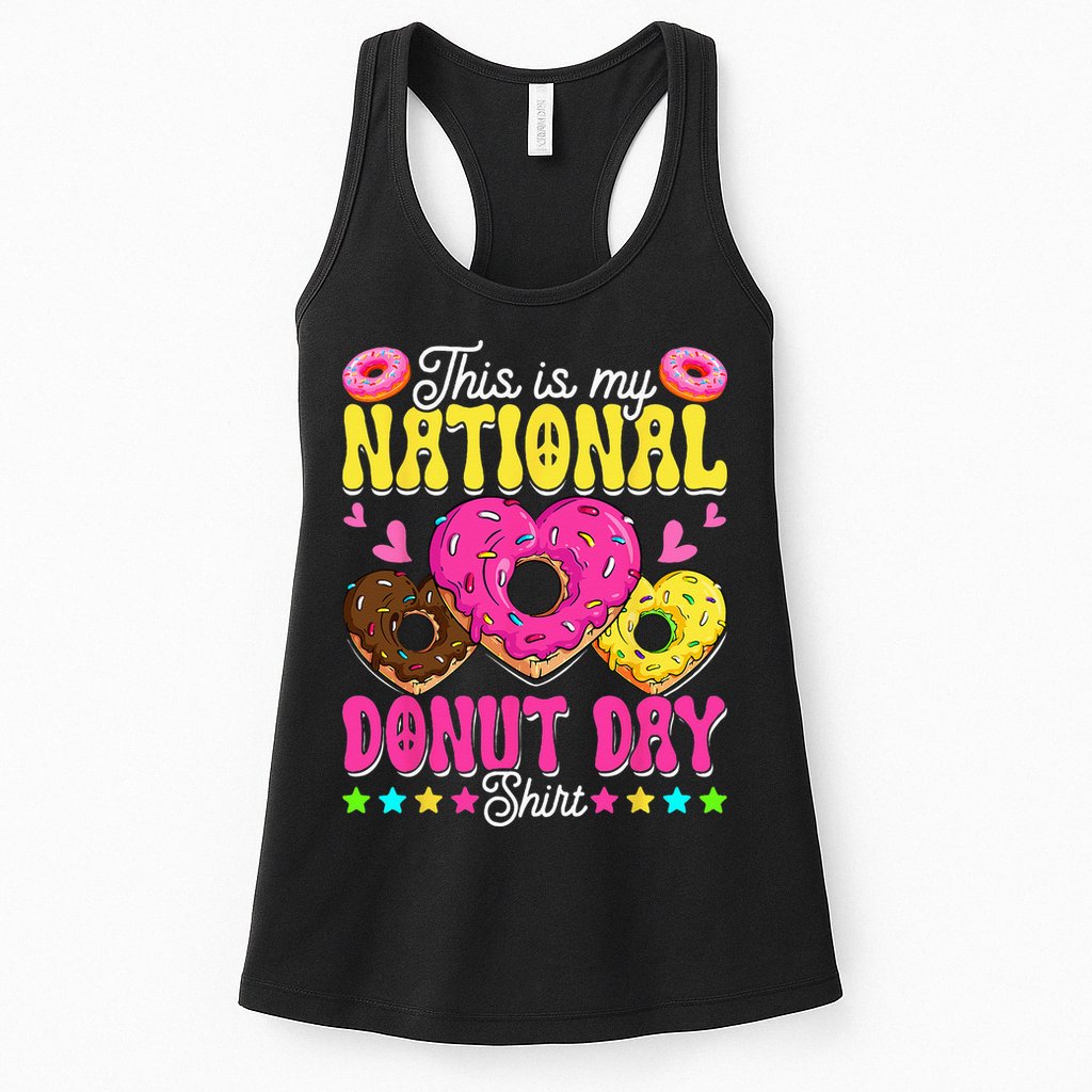 This Is My National Donut Day Funny Son Daughter Womens Tank Top