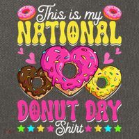 This Is My National Donut Day Funny Son Daughter Cotton Canvas Backpack