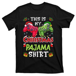 This Is My Christmas Pajama Santa Hat Gamer Video Games T-Shirt