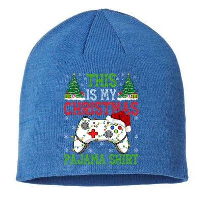 This Is My Christmas Pajama Gamer Santa Video Game Christmas Gift Sustainable Beanie