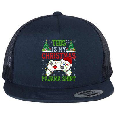 This Is My Christmas Pajama Gamer Santa Video Game Christmas Gift Flat Bill Trucker Hat