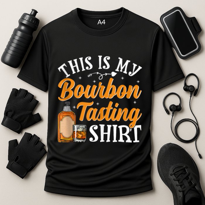 This Is My Bourbon Tasting Outfits Funny Bourbon Lovers Tank Top Cooling Performance Crew T-Shirt