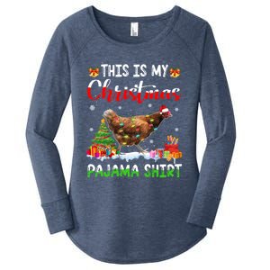 This Is My Christmas Pajama Chicken Lover Xmas Lights Cute Gift Women's Perfect Tri Tunic Long Sleeve Shirt