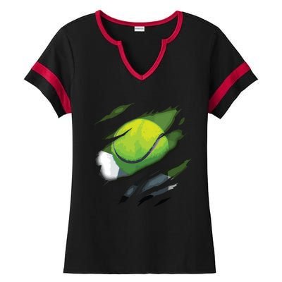 Tennis In Me Design Tennis Design Ladies Halftime Notch Neck Tee