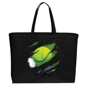 Tennis In Me Design Tennis Design Cotton Canvas Jumbo Tote