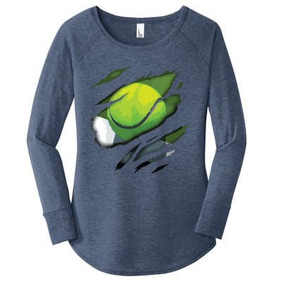 Tennis In Me Design Tennis Design Women's Perfect Tri Tunic Long Sleeve Shirt