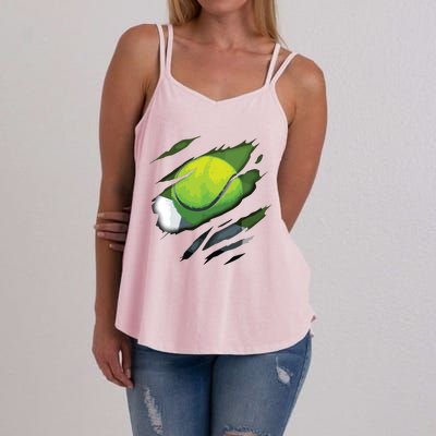 Tennis In Me Design Tennis Design Women's Strappy Tank