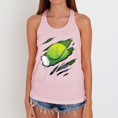 Tennis In Me Design Tennis Design Women's Knotted Racerback Tank