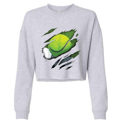 Tennis In Me Design Tennis Design Cropped Pullover Crew