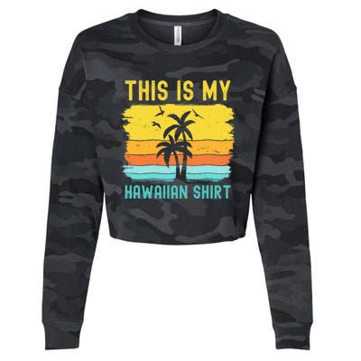 This Is My Hawaiian Palm Tropical Costume Party Hawaii Cropped Pullover Crew