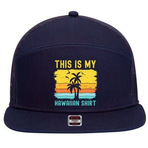 This Is My Hawaiian Palm Tropical Costume Party Hawaii 7 Panel Mesh Trucker Snapback Hat