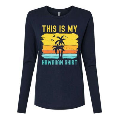 This Is My Hawaiian Palm Tropical Costume Party Hawaii Womens Cotton Relaxed Long Sleeve T-Shirt