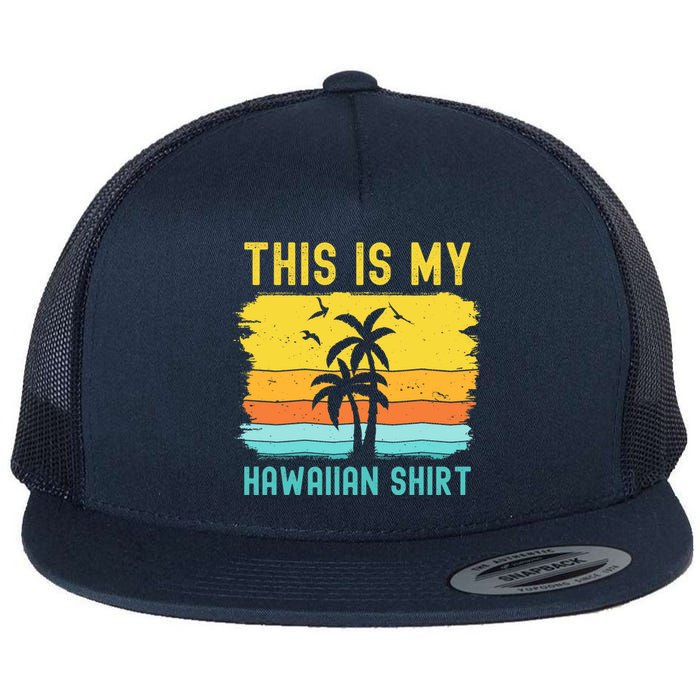 This Is My Hawaiian Palm Tropical Costume Party Hawaii Flat Bill Trucker Hat