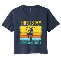 This Is My Hawaiian Palm Tropical Costume Party Hawaii Women's Crop Top Tee