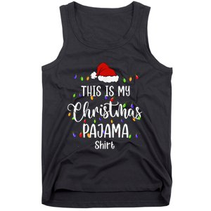 This Is My Christmas Pajama Funny Santa Holiday Tank Top