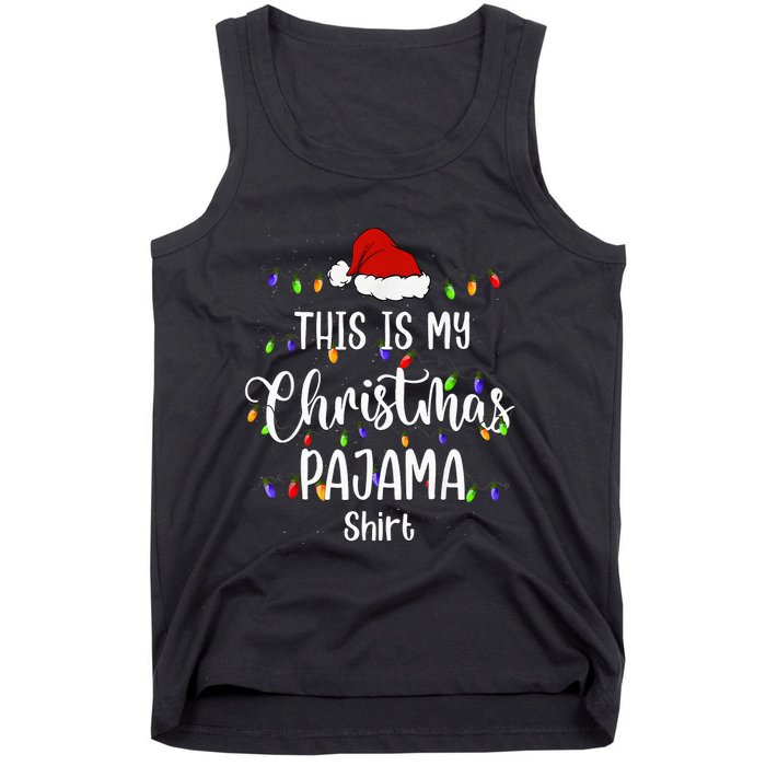 This Is My Christmas Pajama Funny Santa Holiday Tank Top