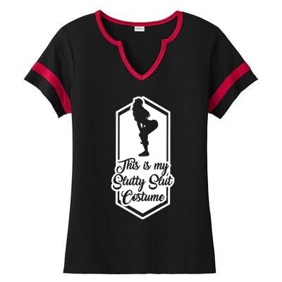 This Is My Slutty Slut Costume Ladies Halftime Notch Neck Tee