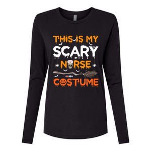 This Is My Scary Nurse Costume Halloween Gift Womens Cotton Relaxed Long Sleeve T-Shirt