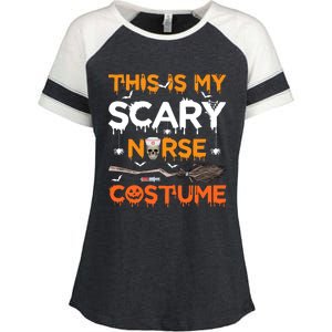 This Is My Scary Nurse Costume Halloween Gift Enza Ladies Jersey Colorblock Tee