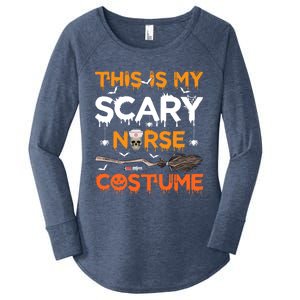 This Is My Scary Nurse Costume Halloween Gift Women's Perfect Tri Tunic Long Sleeve Shirt