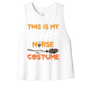 This Is My Scary Nurse Costume Halloween Gift Women's Racerback Cropped Tank