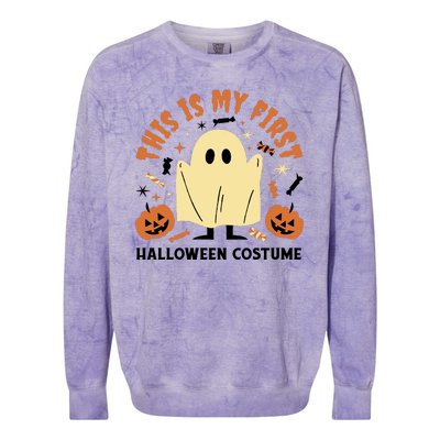 This Is My First Halloween Costume Cute Ghost Colorblast Crewneck Sweatshirt