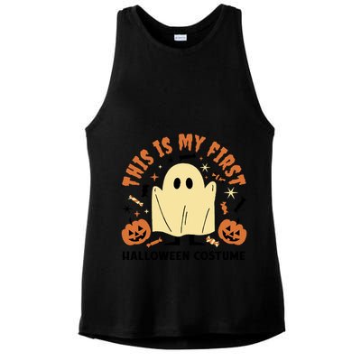 This Is My First Halloween Costume Cute Ghost Ladies PosiCharge Tri-Blend Wicking Tank
