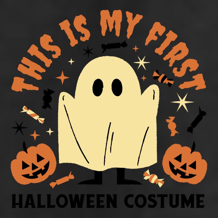 This Is My First Halloween Costume Cute Ghost 7 Panel Mesh Trucker Snapback Hat