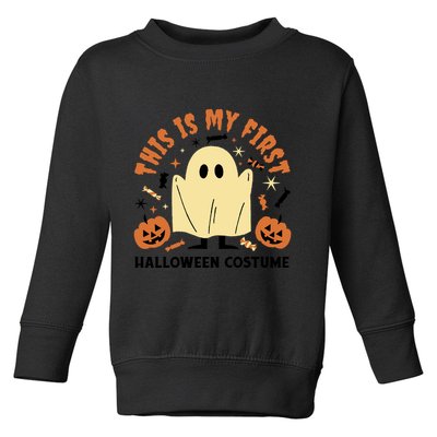 This Is My First Halloween Costume Cute Ghost Toddler Sweatshirt