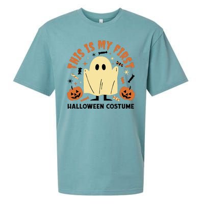 This Is My First Halloween Costume Cute Ghost Sueded Cloud Jersey T-Shirt