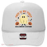 This Is My First Halloween Costume Cute Ghost High Crown Mesh Back Trucker Hat