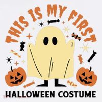 This Is My First Halloween Costume Cute Ghost High Crown Mesh Back Trucker Hat