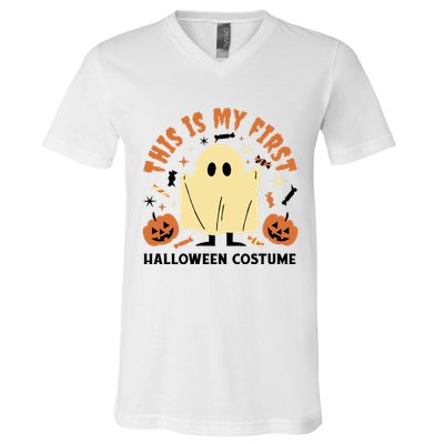 This Is My First Halloween Costume Cute Ghost V-Neck T-Shirt
