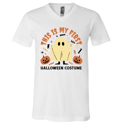 This Is My First Halloween Costume Cute Ghost V-Neck T-Shirt