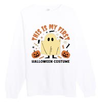 This Is My First Halloween Costume Cute Ghost Premium Crewneck Sweatshirt