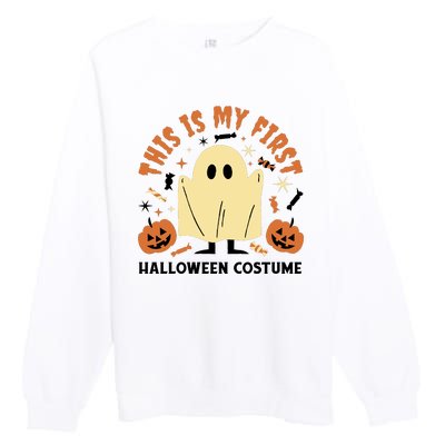 This Is My First Halloween Costume Cute Ghost Premium Crewneck Sweatshirt