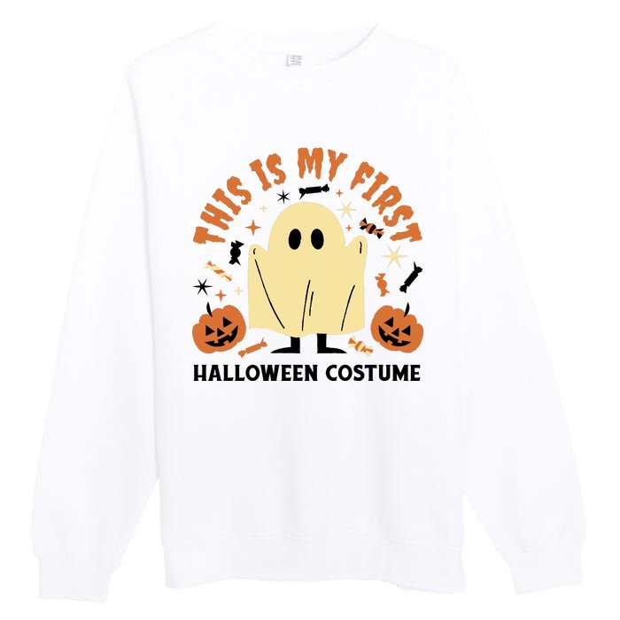 This Is My First Halloween Costume Cute Ghost Premium Crewneck Sweatshirt