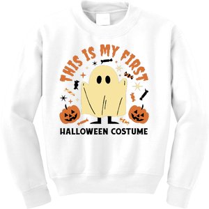 This Is My First Halloween Costume Cute Ghost Kids Sweatshirt