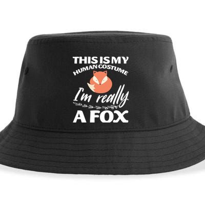 This Is My Human Costume I'm Really A Fox Tee Sustainable Bucket Hat