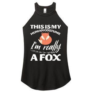 This Is My Human Costume I'm Really A Fox Tee Women's Perfect Tri Rocker Tank