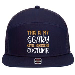 This Is My Scary Civil Engineer Costume Funny Halloween 7 Panel Mesh Trucker Snapback Hat