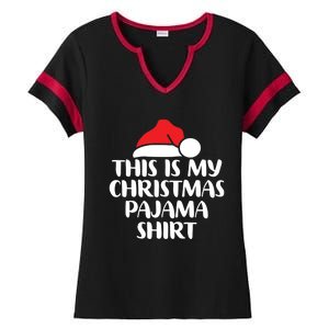 This Is My Christmas Pajama Funny Family Matching Xmas Gift Ladies Halftime Notch Neck Tee