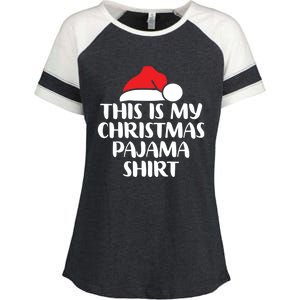 This Is My Christmas Pajama Funny Family Matching Xmas Gift Enza Ladies Jersey Colorblock Tee